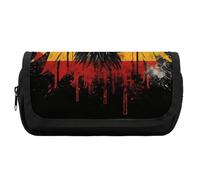 HETVBNS Germany Flag Eagle Pencil Case Extra Large, Double Layer Pencil Pouch with Zipper, Portable Cosmetic Bags for Travel, Office Stationery Organizer for Women Men