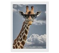 HETVBNS Giraffe Wearing Sunglasses Diamond Painting Kits for Adults, Full Round Drill DIY Diamond Art for Beginners, 5D Gem Art and Crafts for Home Wall Decor 12"x16"