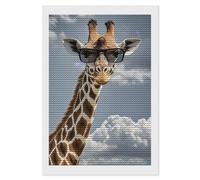 HETVBNS Giraffe Wearing Sunglasses Diamond Painting Kits for Adults, Full Round Drill DIY Diamond Art for Beginners, 5D Gem Art and Crafts for Home Wall Decor 8"x12"