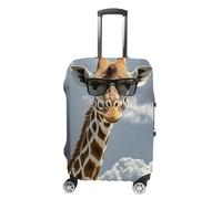 HETVBNS Giraffe Wearing Sunglasses Luggage Cover, Elastic Luggage Protector Fits 19-32in Suitcases, Washable & Anti-Scratch Suitcase Cover for Men Women, style, Small, Classic