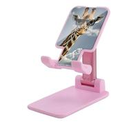 HETVBNS Giraffe Wearing Sunglasses Phone Stand for Desk - Adjustable & Foldable Tablet Stand Portable Cell Phone Stand Holder Compatible with 4-13" Smartphones, Tablets