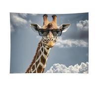 HETVBNS Giraffe Wearing Sunglasses Tapestry Wall Hanging - 30"x40" Aesthetic Tapestries Soft Polyester Wall Art Decor Large Tapestry for Bedroom Living Room Dorm Backdrop, Hanging Kit Included
