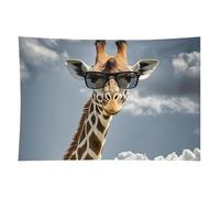 HETVBNS Giraffe Wearing Sunglasses Tapestry Wall Hanging - 40"x60" Aesthetic Tapestries Soft Polyester Wall Art Decor Large Tapestry for Bedroom Living Room Dorm Backdrop, Hanging Kit Included