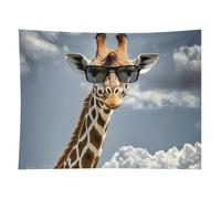 HETVBNS Giraffe Wearing Sunglasses Tapestry Wall Hanging - 60"x80" Aesthetic Tapestries Soft Polyester Wall Art Decor Large Tapestry for Bedroom Living Room Dorm Backdrop, Hanging Kit Included