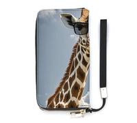 HETVBNS Giraffe Wearing Sunglasses Wallet, Elegant Wristlet Wallet with Multi-Card Slots, PU Leather Long Purse for Women, Men