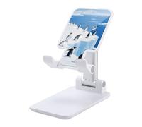 HETVBNS Glacier Penguins Phone Stand for Desk - Adjustable & Foldable Tablet Stand Portable Cell Phone Stand Holder Compatible with 4-13" Smartphones, Tablets