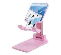 HETVBNS Glacier Penguins Phone Stand for Desk - Adjustable & Foldable Tablet Stand Portable Cell Phone Stand Holder Compatible with 4-13" Smartphones, Tablets