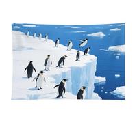 HETVBNS Glacier Penguins Tapestry Wall Hanging - 60"x90" Aesthetic Tapestries Soft Polyester Wall Art Decor Large Tapestry for Bedroom Living Room Dorm Backdrop, Hanging Kit Included