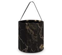 HETVBNS Gold Black Marble Candy Bag Halloween Trick Or Treat Bucket 7.9x8.3in, Reusable Gift Bags for Party Holiday Wedding