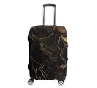 HETVBNS Gold Black Marble Luggage Cover, Elastic Luggage Protector Fits 19-32in Suitcases, Washable & Anti-Scratch Suitcase Cover for Men Women, style, M, Classic