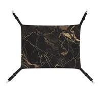 HETVBNS Gold Black Marble Pet Hammock for Cats & Dogs, Soft Breathable Canvas Hanging Hammock with Adjustable Straps, Comfortable & Durable Hanging Bed for Small to Medium Pets