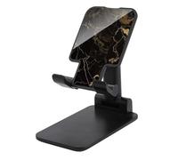 HETVBNS Gold Black Marble Phone Stand for Desk - Adjustable & Foldable Tablet Stand Portable Cell Phone Stand Holder Compatible with 4-13" Smartphones, Tablets
