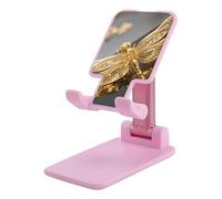 HETVBNS Gold Exquisite Dragonfly Phone Stand for Desk - Adjustable & Foldable Tablet Stand Portable Cell Phone Stand Holder Compatible with 4-13" Smartphones, Tablets