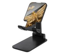 HETVBNS Gold Exquisite Dragonfly Phone Stand for Desk - Adjustable & Foldable Tablet Stand Portable Cell Phone Stand Holder Compatible with 4-13" Smartphones, Tablets