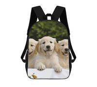 HETVBNS Golden Retriever Puppies Backpack for Women Men, Durable 600D Polyester Bookbag with Large Capacity, Lightweight 17 Inch Laptop Backpack Minimalism Casual Daypack for Work, Travel