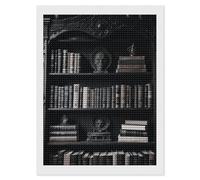 HETVBNS Goth Bookshelf Diamond Painting Kits for Adults, Full Round Drill DIY Diamond Art for Beginners, 5D Gem Art and Crafts for Home Wall Decor 12"x16"