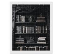HETVBNS Goth Bookshelf Diamond Painting Kits for Adults, Full Round Drill DIY Diamond Art for Beginners, 5D Gem Art and Crafts for Home Wall Decor 16"x20"