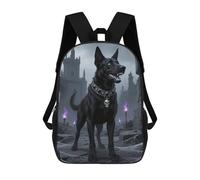 HETVBNS Gothic Black Dog Backpack for Women Men, Durable 600D Polyester Bookbag with Large Capacity, Lightweight 17 Inch Laptop Backpack Minimalism Casual Daypack for Work, Travel