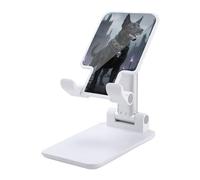 HETVBNS Gothic Black Dog Phone Stand for Desk - Adjustable & Foldable Tablet Stand Portable Cell Phone Stand Holder Compatible with 4-13" Smartphones, Tablets