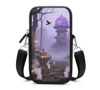 HETVBNS Gothic Fog Forest Cell Phone Bag with Detachable Strap, Aesthetic Mini Sling Bag Small Crossbody Bag for Phone