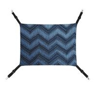HETVBNS Gradient Blue Denim Pet Hammock for Cats & Dogs, Soft Breathable Canvas Hanging Hammock with Adjustable Straps, Comfortable & Durable Hanging Bed for Small to Medium Pets