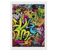 HETVBNS Graffiti Drawing Diamond Painting Kits for Adults, Full Round Drill DIY Diamond Art for Beginners, 5D Gem Art and Crafts for Home Wall Decor 12"x16"