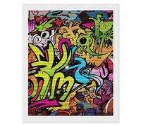 HETVBNS Graffiti Drawing Diamond Painting Kits for Adults, Full Round Drill DIY Diamond Art for Beginners, 5D Gem Art and Crafts for Home Wall Decor 16"x20"