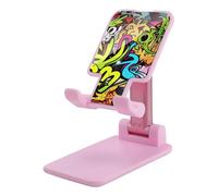 HETVBNS Graffiti Drawing Phone Stand for Desk - Adjustable & Foldable Tablet Stand Portable Cell Phone Stand Holder Compatible with 4-13" Smartphones, Tablets
