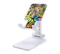 HETVBNS Graffiti Drawing Phone Stand for Desk - Adjustable & Foldable Tablet Stand Portable Cell Phone Stand Holder Compatible with 4-13" Smartphones, Tablets