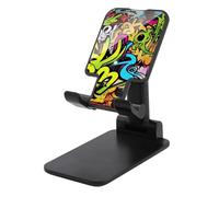 HETVBNS Graffiti Drawing Phone Stand for Desk - Adjustable & Foldable Tablet Stand Portable Cell Phone Stand Holder Compatible with 4-13" Smartphones, Tablets