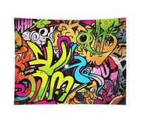 HETVBNS Graffiti Drawing Tapestry Wall Hanging - 30"x40" Aesthetic Tapestries Soft Polyester Wall Art Decor Large Tapestry for Bedroom Living Room Dorm Backdrop, Hanging Kit Included