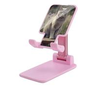 HETVBNS Gray Cat in Flower Field Phone Stand for Desk - Adjustable & Foldable Tablet Stand Portable Cell Phone Stand Holder Compatible with 4-13" Smartphones, Tablets