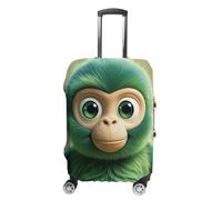 HETVBNS Green Clever Monkey Luggage Cover, Elastic Luggage Protector Fits 19-32in Suitcases, Washable & Anti-Scratch Suitcase Cover for Men Women, style, L, Classic