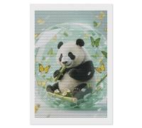 HETVBNS Green Crystal Storm Panda Diamond Painting Kits for Adults, Full Round Drill DIY Diamond Art for Beginners, 5D Gem Art and Crafts for Home Wall Decor 8"x12"