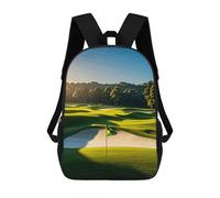 HETVBNS Green Golf Course Backpack for Women Men, Durable 600D Polyester Bookbag with Large Capacity, Lightweight 17 Inch Laptop Backpack Minimalism Casual Daypack for Work, Travel