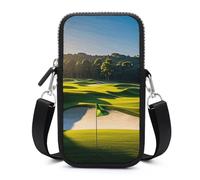 HETVBNS Green Golf Course Cell Phone Bag with Detachable Strap, Aesthetic Mini Sling Bag Small Crossbody Bag for Phone