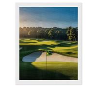 HETVBNS Green Golf Course Diamond Painting Kits for Adults, Full Round Drill DIY Diamond Art for Beginners, 5D Gem Art and Crafts for Home Wall Decor 16"x20"