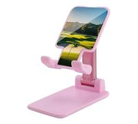 HETVBNS Green Golf Course Phone Stand for Desk - Adjustable & Foldable Tablet Stand Portable Cell Phone Stand Holder Compatible with 4-13" Smartphones, Tablets