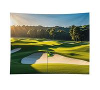 HETVBNS Green Golf Course Tapestry Wall Hanging - 30"x40" Aesthetic Tapestries Soft Polyester Wall Art Decor Large Tapestry for Bedroom Living Room Dorm Backdrop, Hanging Kit Included