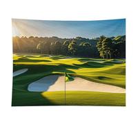 HETVBNS Green Golf Course Tapestry Wall Hanging - 60"x80" Aesthetic Tapestries Soft Polyester Wall Art Decor Large Tapestry for Bedroom Living Room Dorm Backdrop, Hanging Kit Included