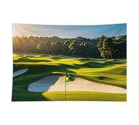 HETVBNS Green Golf Course Tapestry Wall Hanging - 60"x90" Aesthetic Tapestries Soft Polyester Wall Art Decor Large Tapestry for Bedroom Living Room Dorm Backdrop, Hanging Kit Included