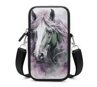 HETVBNS Green Horse Cell Phone Bag with Detachable Strap, Aesthetic Mini Sling Bag Small Crossbody Bag for Phone