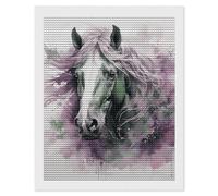HETVBNS Green Horse Diamond Painting Kits for Adults, Full Round Drill DIY Diamond Art for Beginners, 5D Gem Art and Crafts for Home Wall Decor 16"x20"