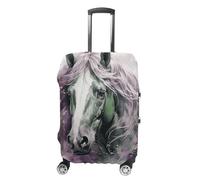 HETVBNS Green Horse Luggage Cover, Elastic Luggage Protector Fits 19-32in Suitcases, Washable & Anti-Scratch Suitcase Cover for Men Women, style, M, Classic