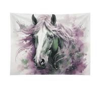 HETVBNS Green Horse Tapestry Wall Hanging - 30"x40" Aesthetic Tapestries Soft Polyester Wall Art Decor Large Tapestry for Bedroom Living Room Dorm Backdrop, Hanging Kit Included