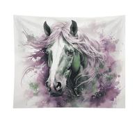 HETVBNS Green Horse Tapestry Wall Hanging - 50"x60" Aesthetic Tapestries Soft Polyester Wall Art Decor Large Tapestry for Bedroom Living Room Dorm Backdrop, Hanging Kit Included