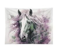 HETVBNS Green Horse Tapestry Wall Hanging - 60"x80" Aesthetic Tapestries Soft Polyester Wall Art Decor Large Tapestry for Bedroom Living Room Dorm Backdrop, Hanging Kit Included