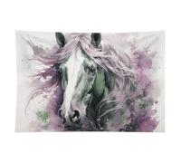 HETVBNS Green Horse Tapestry Wall Hanging - 60"x90" Aesthetic Tapestries Soft Polyester Wall Art Decor Large Tapestry for Bedroom Living Room Dorm Backdrop, Hanging Kit Included