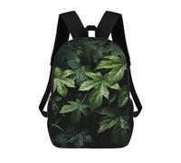 HETVBNS Green Leaves Pattern Backpack for Women Men, Durable 600D Polyester Bookbag with Large Capacity, Lightweight 17 Inch Laptop Backpack Minimalism Casual Daypack for Work, Travel