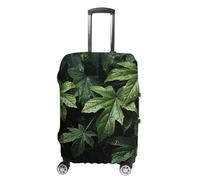 HETVBNS Green Leaves Pattern Luggage Cover, Elastic Luggage Protector Fits 19-32in Suitcases, Washable & Anti-Scratch Suitcase Cover for Men Women, style, M, Classic